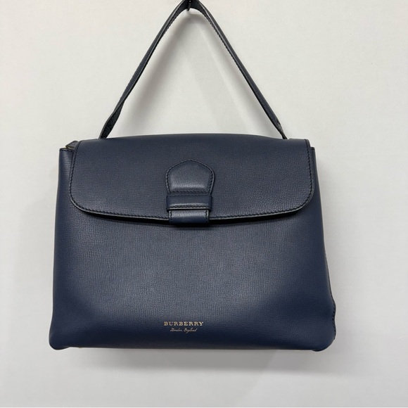 Authentic Burberry Camberley Medium Leather Satchel Navy Blue Hand Bag - Picture 3 of 16